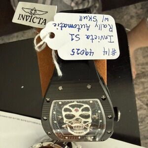 Invicta Black and Silver Skull Watch